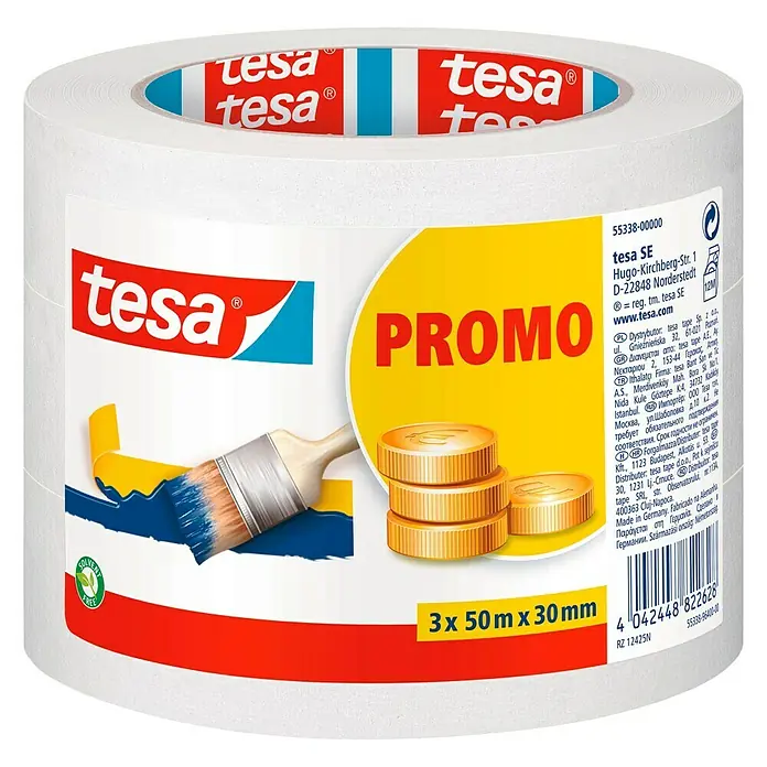 Tesa Malerband - L x B: 50 m x 30 mm, 3 Stk. - Vorderansicht