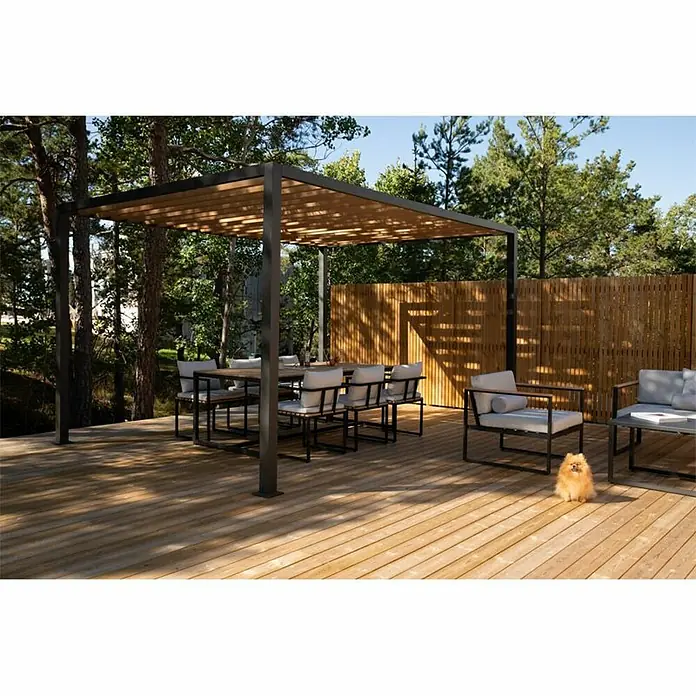 Sensum Paviljon Pergola - D x Š: 300 x 400 cm, Smeđe boje - Živopisni prikaz
