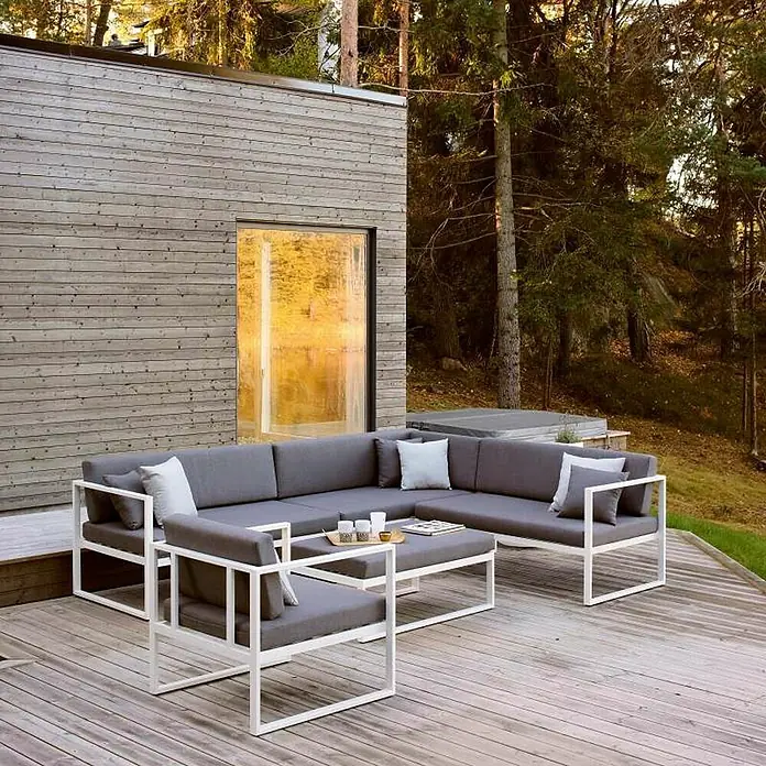 Sensum Skepparholmen Loungemöbel-Set Skepparholmen - 5 -tlg., Aluminium, Weiß, Anthrazit - Stimmungsaufnahme