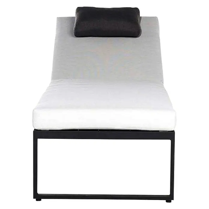 Sensum Skepparholmen Ležaljka za sunčanje - 200 x 67 x 32 cm, Aluminij, Crno-bijele boje - Pogled sprijeda