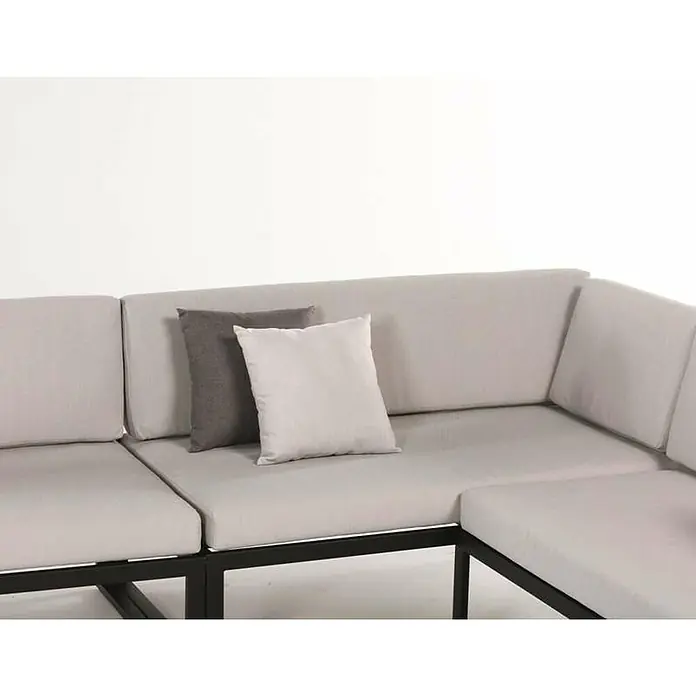 SENSUM Loungemöbel-Set Skepparholmen - 5 -tlg., Aluminium, Schwarz, Hellgrau - Detailaufnahme