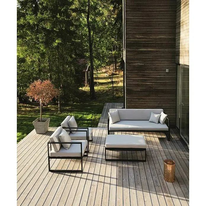 Sensum Skepparholmen Set lounge namještaja - 4-dij., Čelik, Crne boje, Svijetlosive boje - Živopisni prikaz