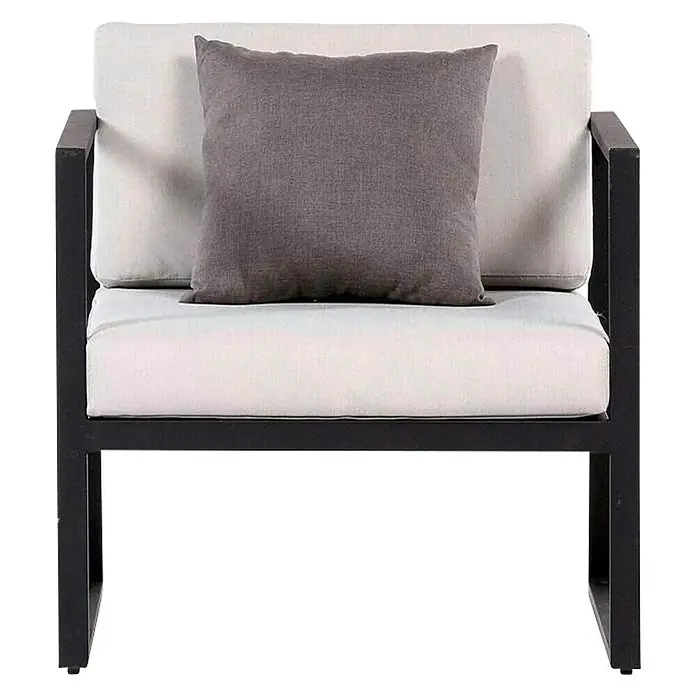 Sensum Skepparholmen Lounge stolica - Crne boje, D x Š x V: 66 x 73 x 75 cm, Aluminij - Pogled sprijeda