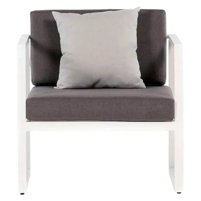 Sensum Skepparholmen Set lounge namještaja - 4-dij., Aluminij, Bijele boje, Tamnosive boje - Pogled sprijeda