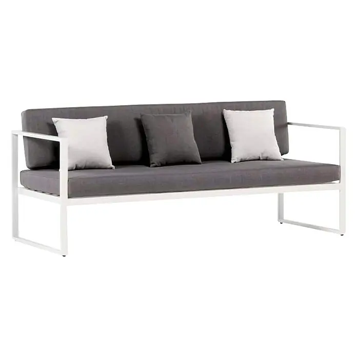 Sensum Skepparholmen Set lounge namještaja - 4-dij., Aluminij, Bijele boje, Tamnosive boje - Dijagonalni pogled