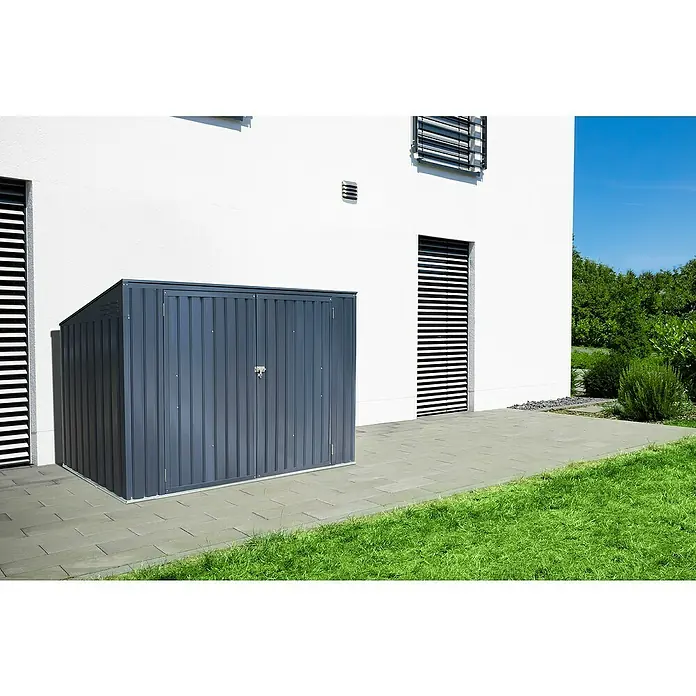 Mülltonnenbox - 100 x 235 x 131 cm, Wandstärke: 0,3 mm, Anthrazit - Stimmungsaufnahme