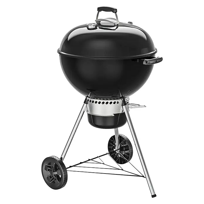 Weber Kugelgrill Original Kettle E-5730 - Schwarz/Silber, Hauptgrillfläche: Ø 54 cm - Diagonale Ansicht