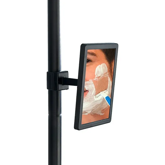 Wenko Teleskop-Eckregal  Premium Big Black - Höhenverstellung: 70 cm - 260 cm, 3-stöckig, Edelstahl/Schwarz - Detailaufnahme
