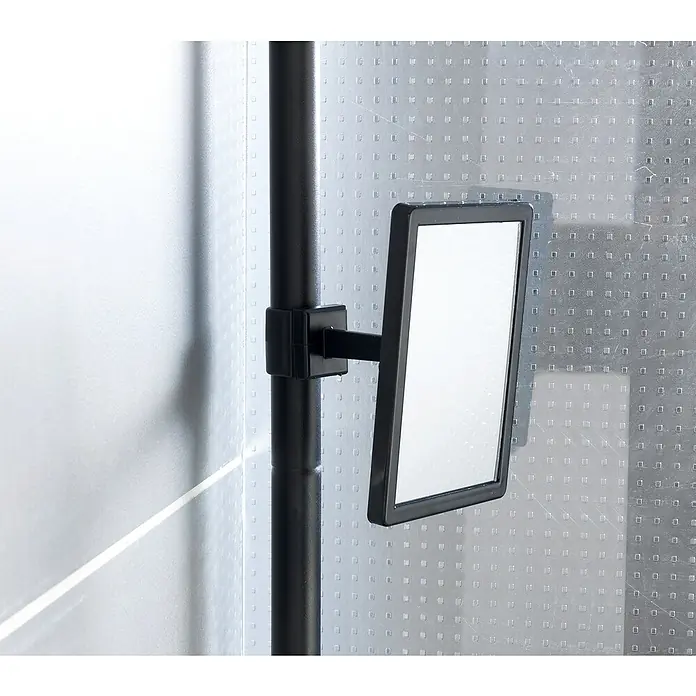 Wenko Teleskop-Eckregal  Premium Big Black - Höhenverstellung: 70 cm - 260 cm, 3-stöckig, Edelstahl/Schwarz - Detailaufnahme