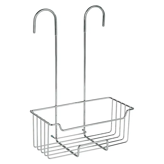 Wenko Duschkorb Milo - 14 x 25 x 36 cm, Edelstahl, Glänzend - Diagonale Ansicht