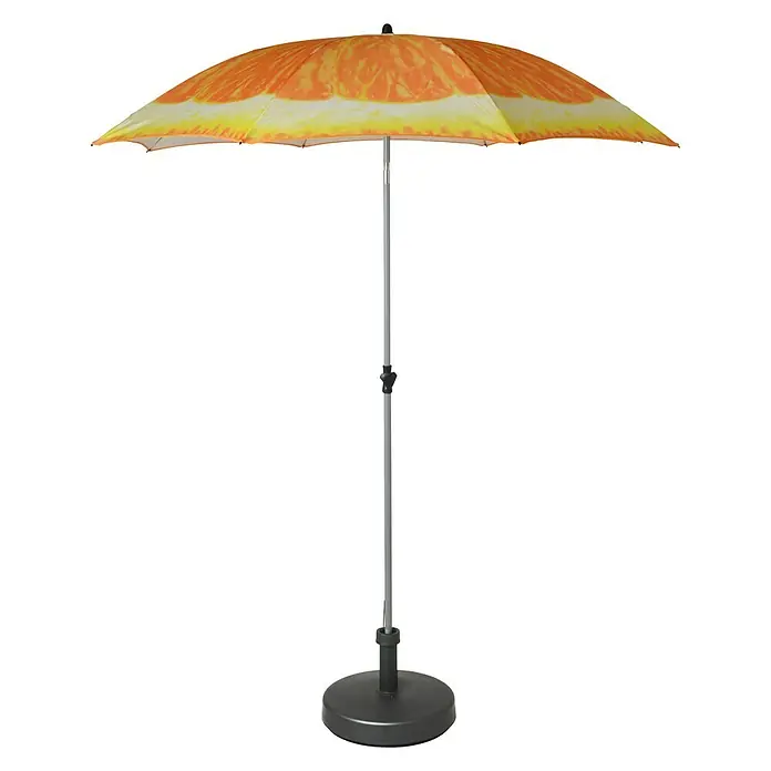 Doppler Sonnenschirm Basic - Orangen Design, Durchmesser: 200 cm - Vorderansicht