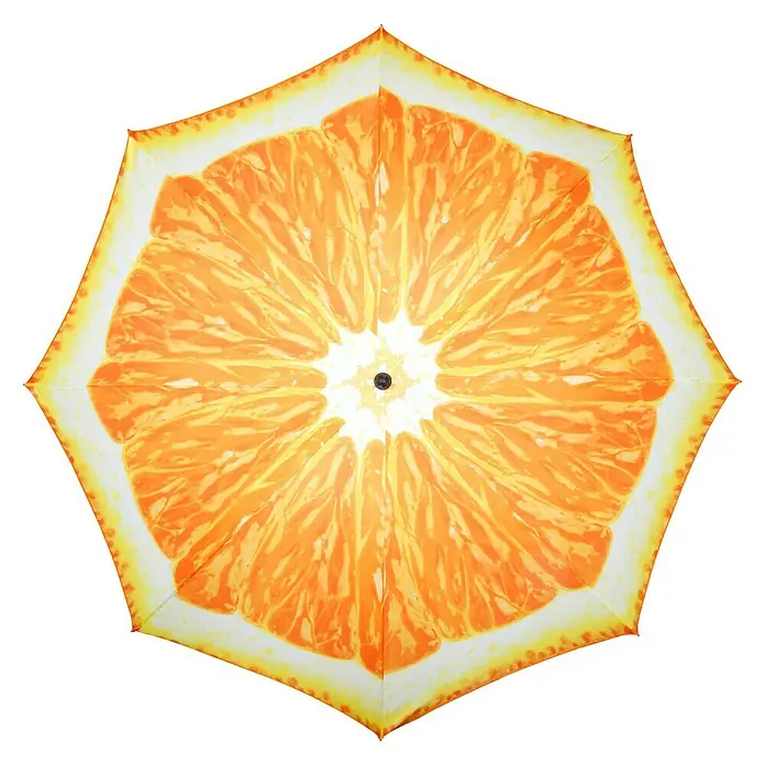 Doppler Sonnenschirm Basic - Orangen Design, Durchmesser: 200 cm - Draufsicht