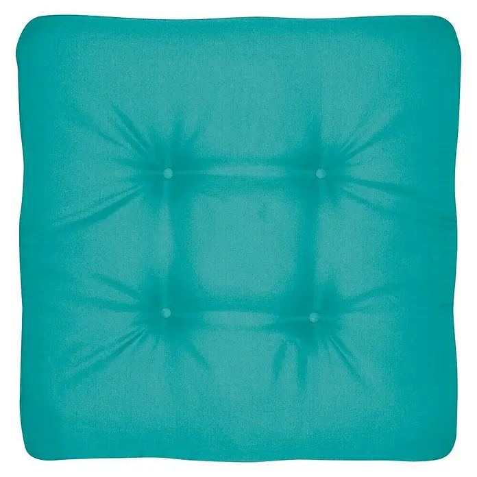Doppler Sitzkissen Look mit Kreissteppung - L x B x H: 45 x 45 x 4 cm, Türkis, Polyester - Draufsicht