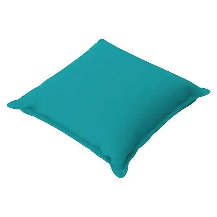 Doppler Kissen Look - L x B x H: 40 x 40 x 14 cm, Türkis, Polyester - Diagonale Ansicht