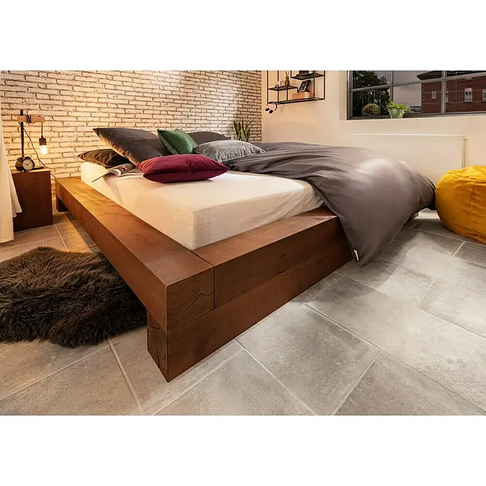 Eglo Townshend Tischleuchte - 10 W, L x B x H: 17,5 x 15,5 x 50 cm, Schwarz, Braun, E27 - Stimmungsaufnahme