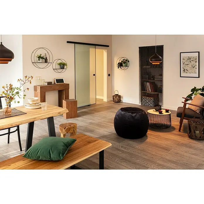 Sitting Point Sitzhocker Plump Veluto - Anthrazit, Ø x H: 45 x 50 cm, 100 % Polyester - Stimmungsaufnahme