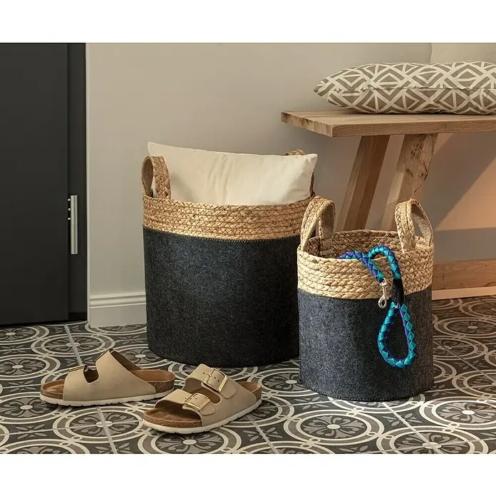 Feinsteinzeugfliese Vintage Classic - 25 x 25 cm, Schwarz/Grau/Weiß, Matt - Stimmungsaufnahme