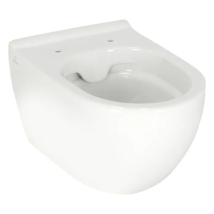Camargue San Francisco Wand-WC - Spülrandlos, Ohne Spezialglasur, Spülform: Tief, WC Abgang: Waagerecht, Weiß - Diagonale Ansicht