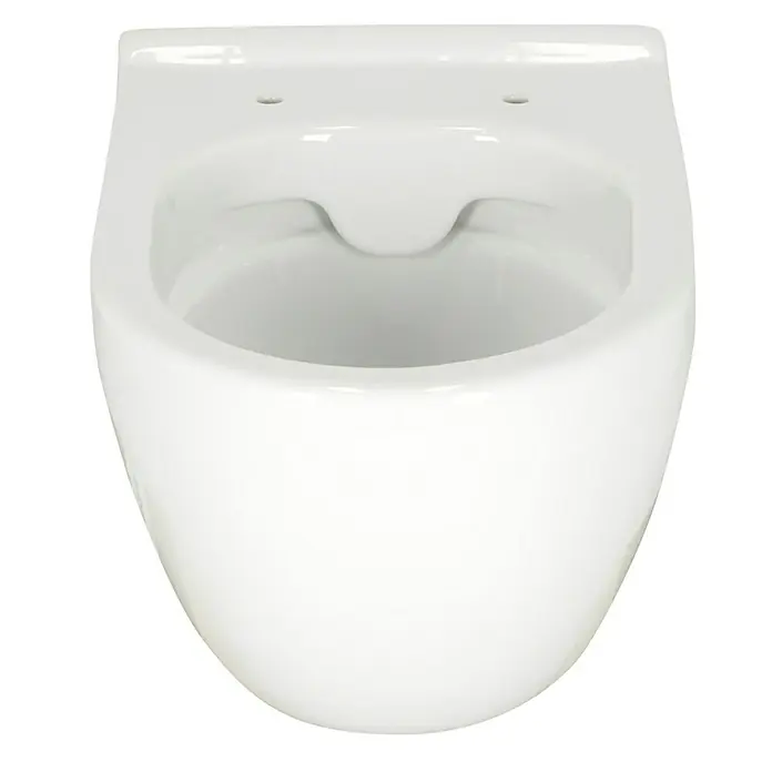 Camargue San Francisco Wand-WC - Spülrandlos, Ohne Spezialglasur, Spülform: Tief, WC Abgang: Waagerecht, Weiß - Vorderansicht