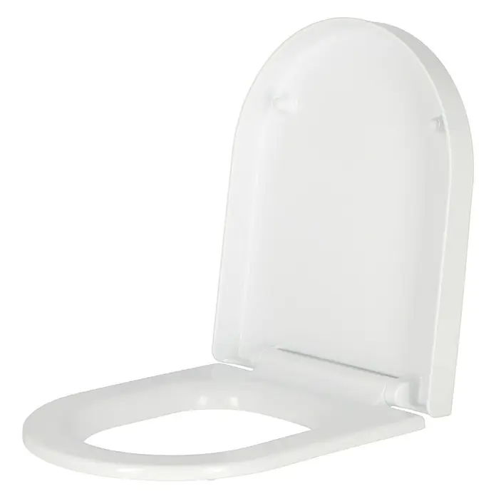 Camargue San Francisco WC-Sitz - Mit Absenkautomatik, Duroplast, Abnehmbar, Weiß - Diagonale Ansicht