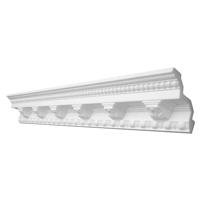 Decosa Zierprofil Gloria - 2 m x 10 cm x 10 cm, Polystyrol XPS - Diagonale Ansicht