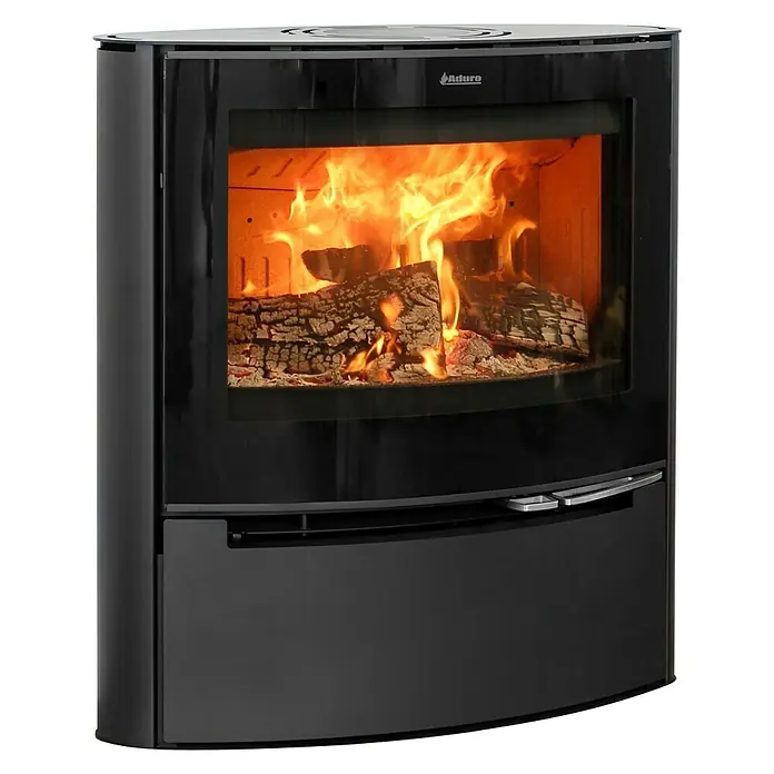 Aduro Kaminofen 15 Lux - 6,5 kW, Raumheizvermögen: 30 - 140 m², Schwarz - Vorderansicht