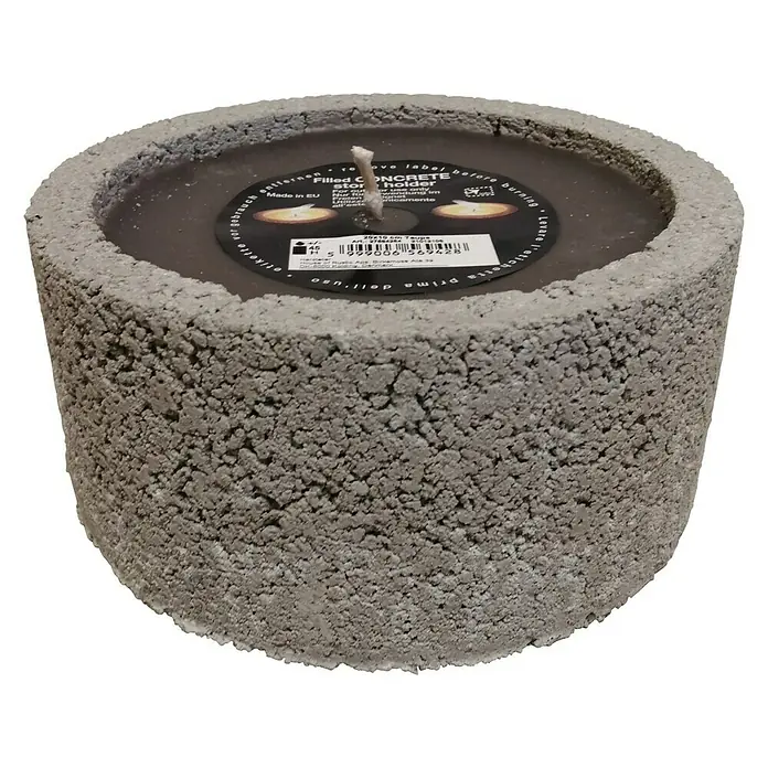 Outdoor-Kerze Beton - Ø x H: 20 x 10 cm, Schwarz - Diagonale Ansicht
