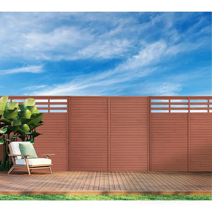 Forest-Style Sichtschutzzaun Dune - 178 x 178 cm, Ausführung: Gerade, Teak - Stimmungsaufnahme