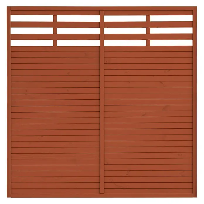 Forest-Style Sichtschutzzaun Dune - 178 x 178 cm, Ausführung: Mit Ornament-Gitter, Teak - Vorderansicht