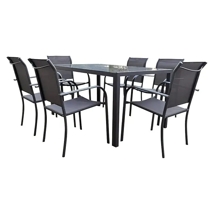 Conjunto de muebles Leila - 7 piezas, Antracita - Vista angular