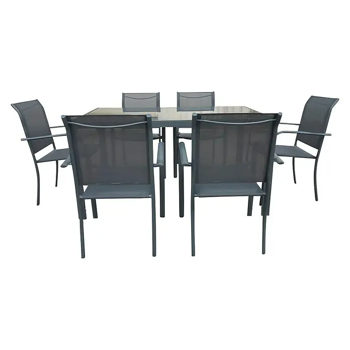 Conjunto de muebles Leila - 7 piezas, Antracita - Vista frontal