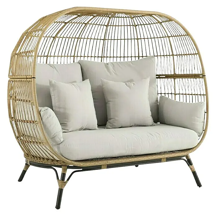 Lounge stolica Larissa sa jastucima - D x Š x V: 109 x 173 x 151 cm, Bež boje - Dijagonalni pogled