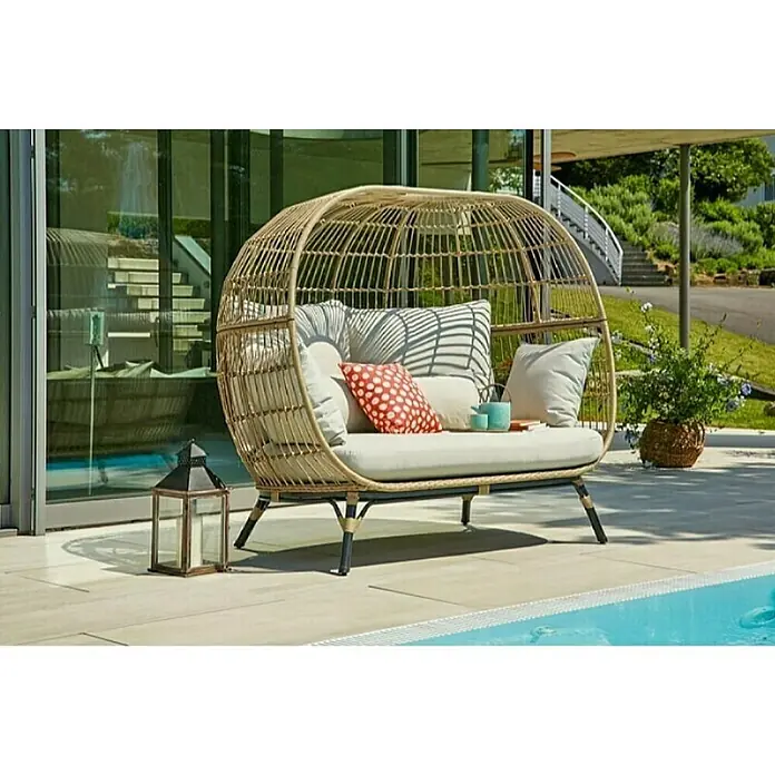 Lounge stolica Larissa sa jastucima - D x Š x V: 109 x 173 x 151 cm, Bež boje - Živopisni prikaz