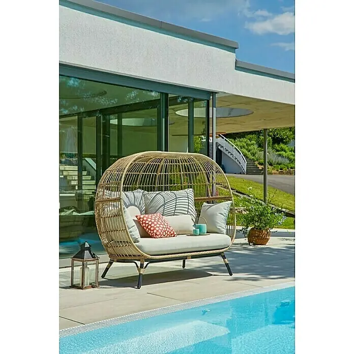 Lounge stolica Larissa sa jastucima - D x Š x V: 109 x 173 x 151 cm, Bež boje - Živopisni prikaz