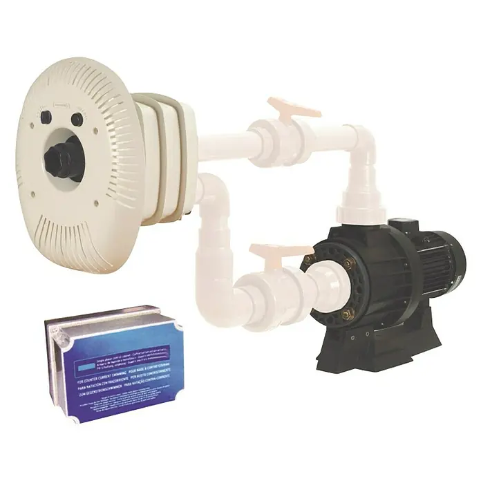 KWAD Gegenstromanlage Marlin - Leistung: 2,03 kW, Durchflussmenge: 45.000 l/h - Diagonale Ansicht
