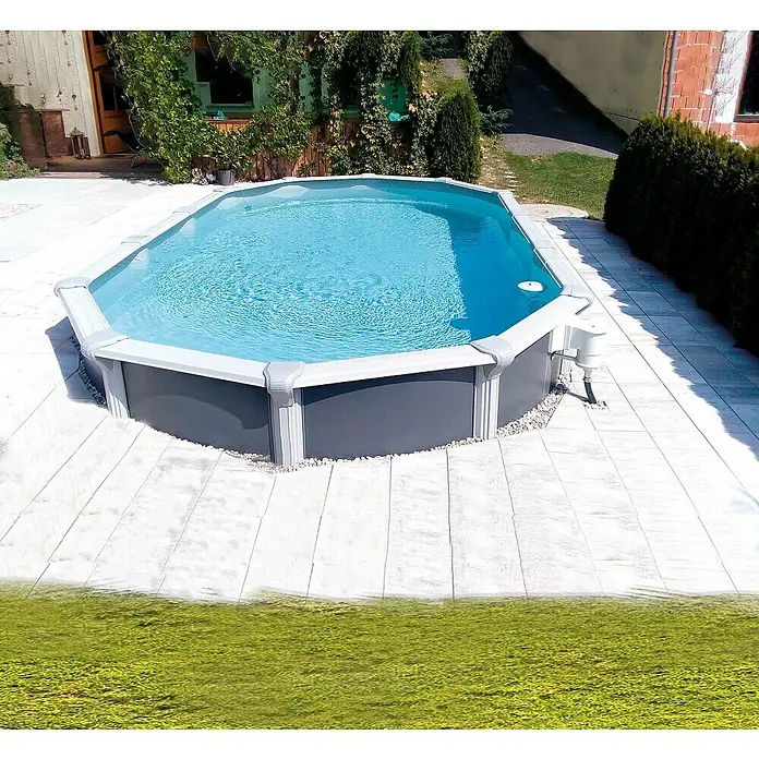 KWAD Pool-Set Design Oval - L x B x H: 7,3 x 3,7 x 1,32 m, Fassungsvermögen: 34.000 l - Stimmungsaufnahme