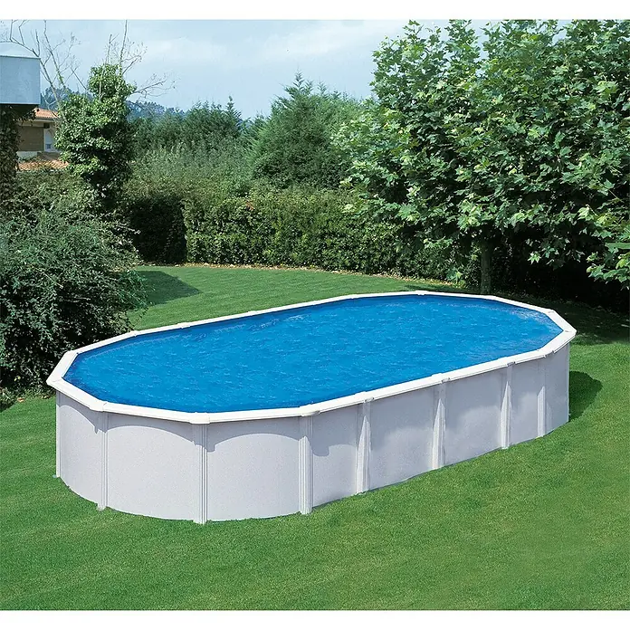 KWAD Pool-Set Premium All Inklusive Oval - L x B x H: 6,1 x 3,7 x 1,32 m, Farbe: Weiß, Fassungsvermögen: 28.000 l - Stimmungsaufnahme
