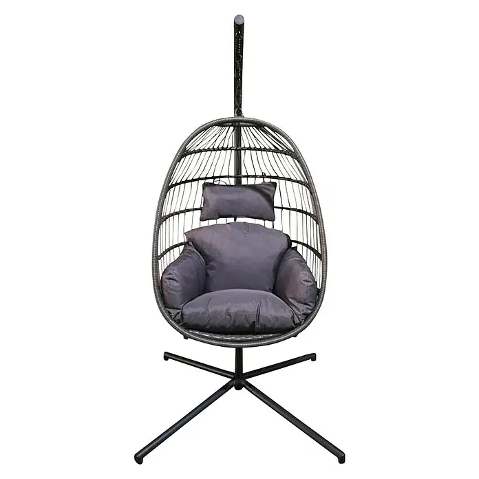Viseća fotelja Deluxe, s jastukom - 93 x 95 cm, Sive boje - Pogled sprijeda