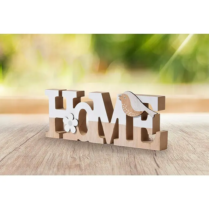 Dobar Tischdeko Home - Holz/Weiß, L x B x H: 30,5 x 2,8 x 10,5 cm, Holz - Stimmungsaufnahme