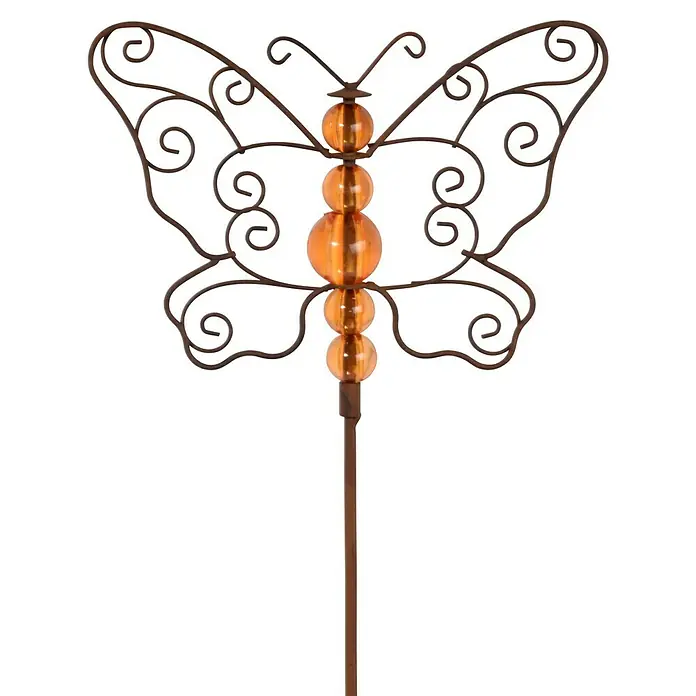 Dobar Universal-Gartenstab Schmetterling - Höhe: 105 cm, Metall - Detailaufnahme