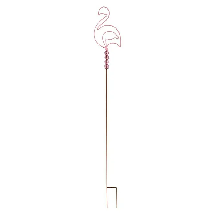 Dobar Universal-Gartenstab Flamingo - Rost/Rosa, Höhe: 100 cm, Metall - Vorderansicht