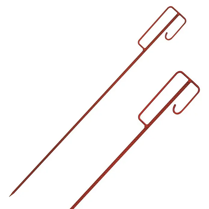 Absperrleinenhalter - 1,25 m, Sicherheitsbügel, Rot, Geschmiedet - Detailaufnahme