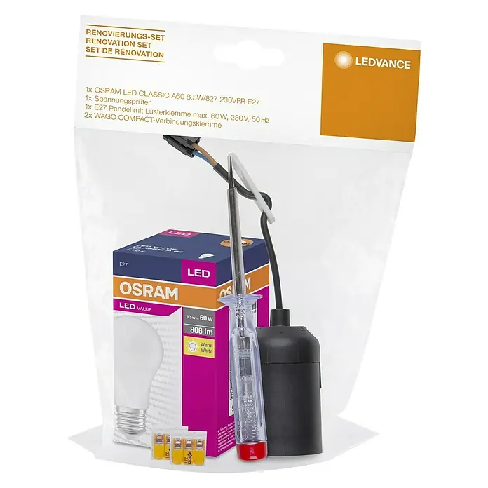 Ledvance Lampen-Renovier-Set - E27, LED, 8,5 W - Vorderansicht