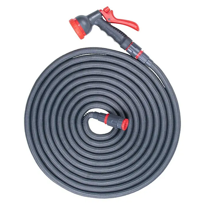 Steuber Gartenschlauch Flexibel - Länge: 16,5 m, Schlauchdurchmesser: 10 mm, Grau - Ansicht von oben