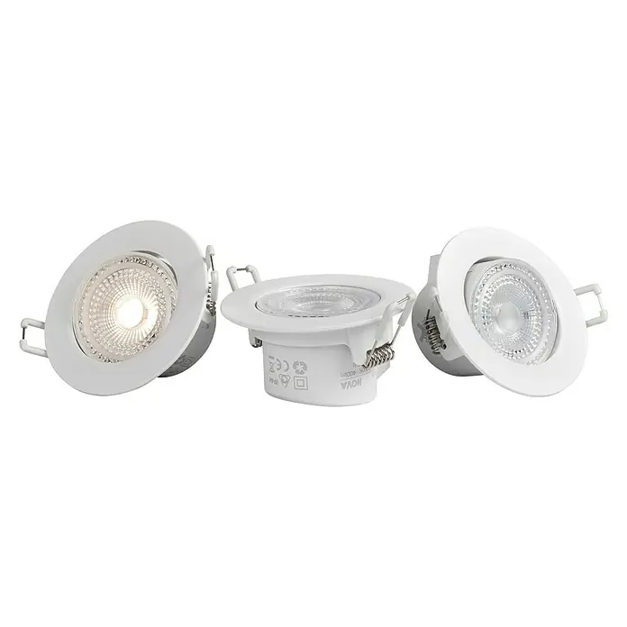 Nova Ledinbouwverlichtingset rond 3-delige set - 5,5 W, Warm wit - Diagonaal zicht