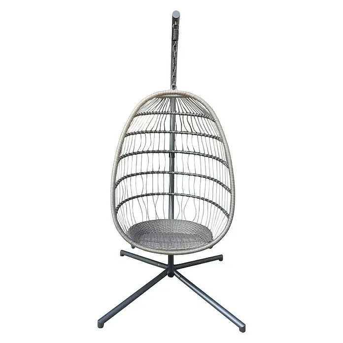 Viseća fotelja Deluxe, s jastukom - 93 x 95 cm, Sive boje - Pogled sprijeda