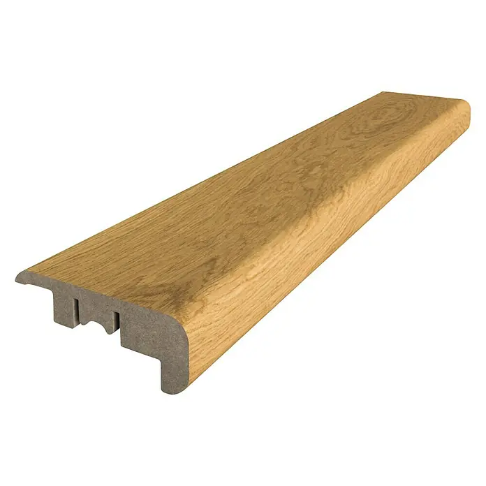 Perfil de escalera roble natural/rústico - 2,4 m x 50 mm x 20 mm - Vista angular