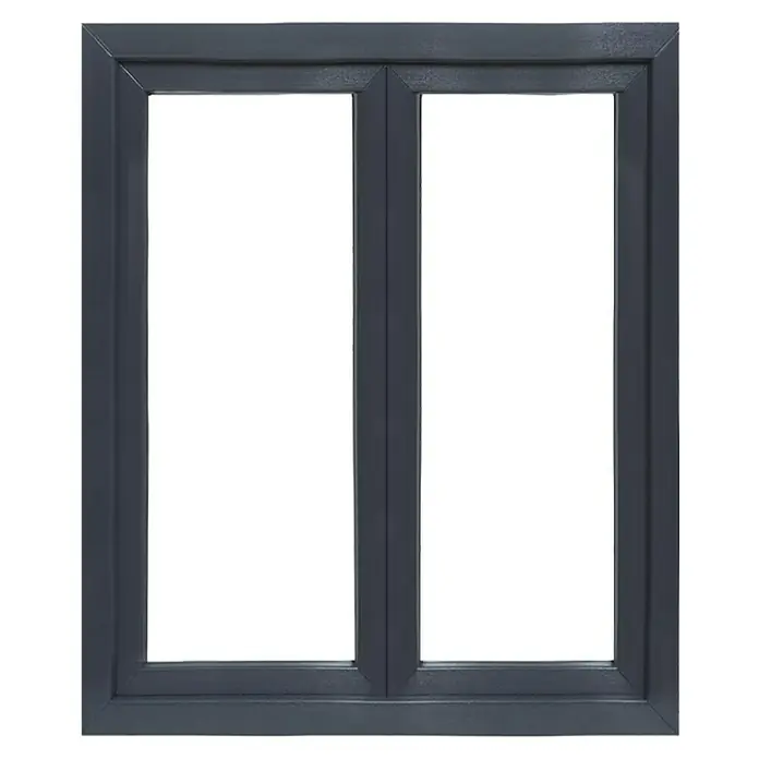 PVC prozor bez kvake - Š x V: 100 x 120 cm, DIN desno, Bijele boje, Antracit - Pogled sprijeda