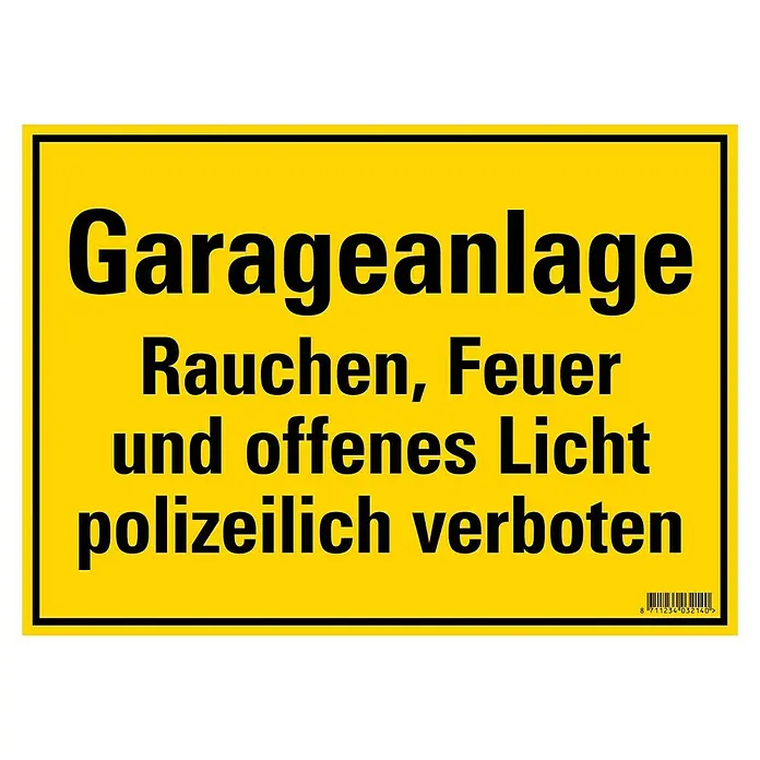 Pickup Hinweisschild - L x B: 35 x 25 cm, Garage - Draufsicht