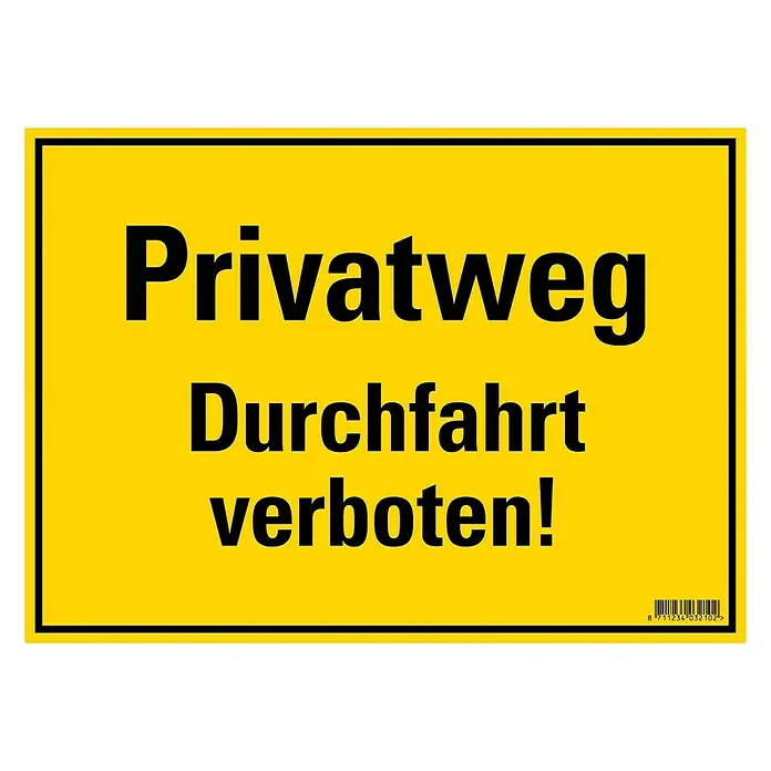 Pickup Hinweisschild - L x B: 35 x 25 cm, Durchfahrt verboten - Draufsicht